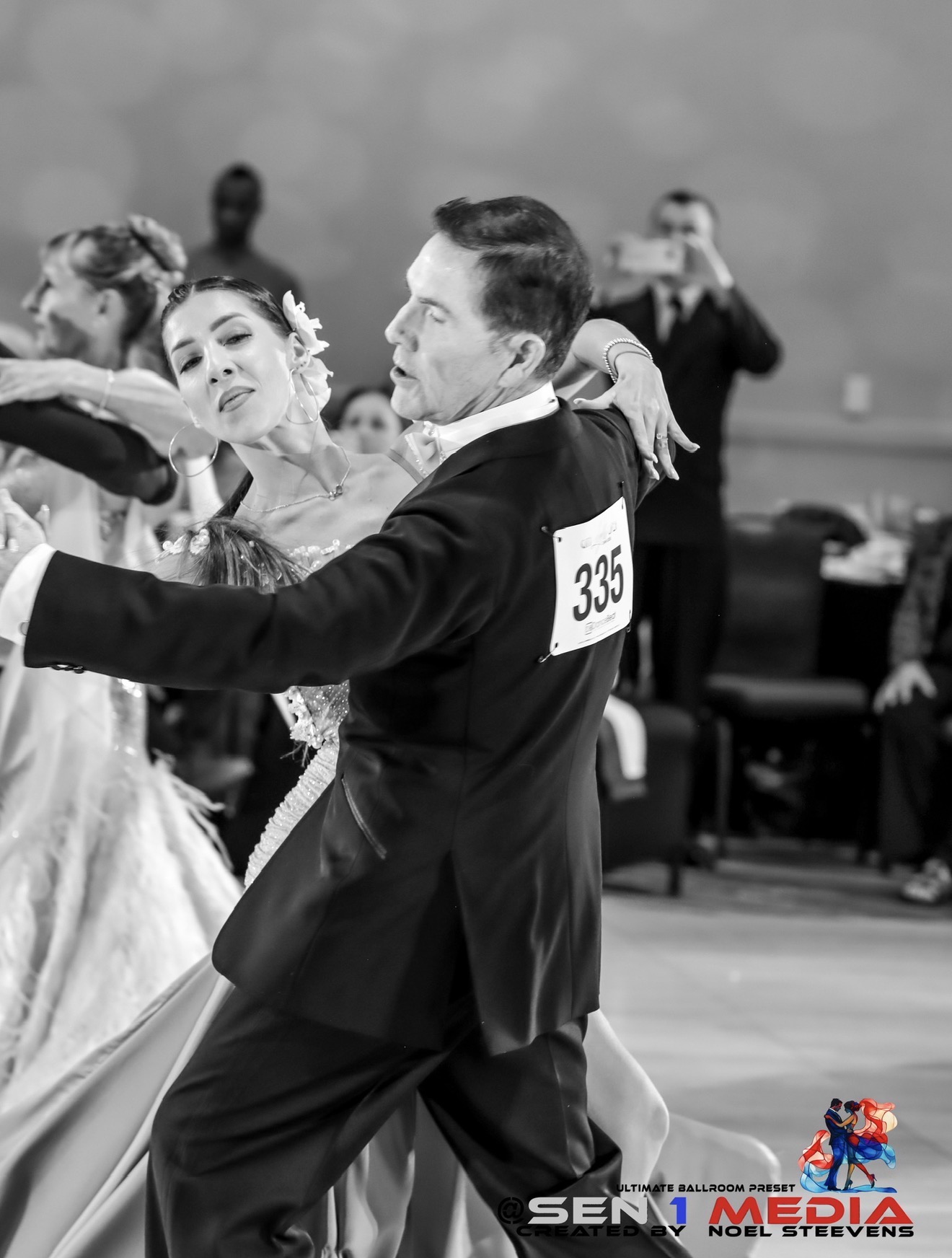 Black and white competition moment