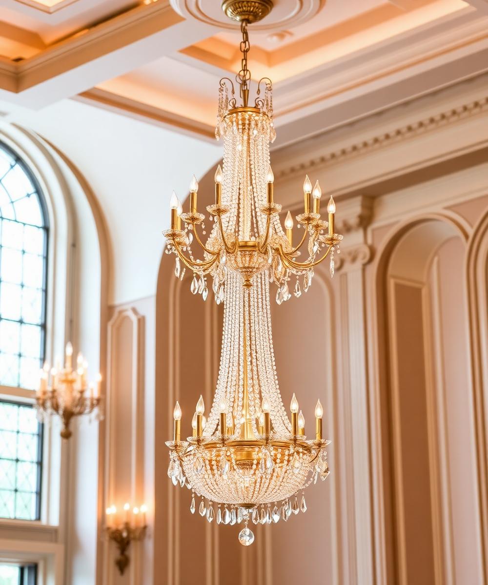 Crystal chandelier detail